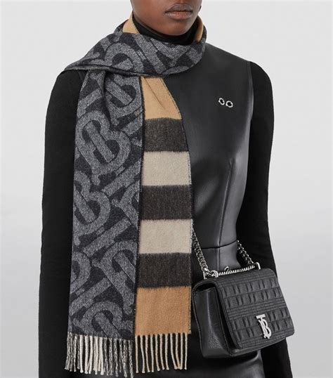 burberry reversible monogram motif cashmere scarf